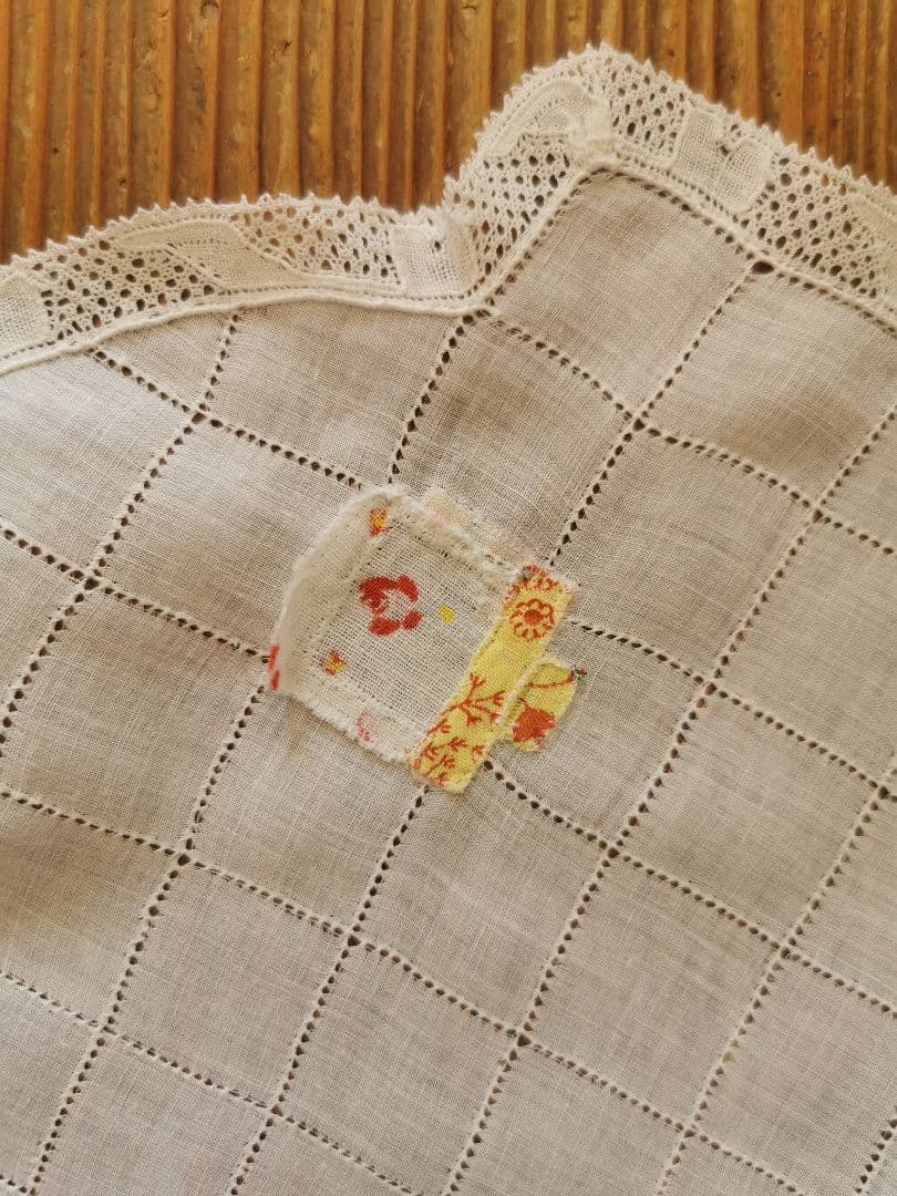 アンティーク ベルギーフランダースボビンレーストリム ドローンワーク変形ドイリー