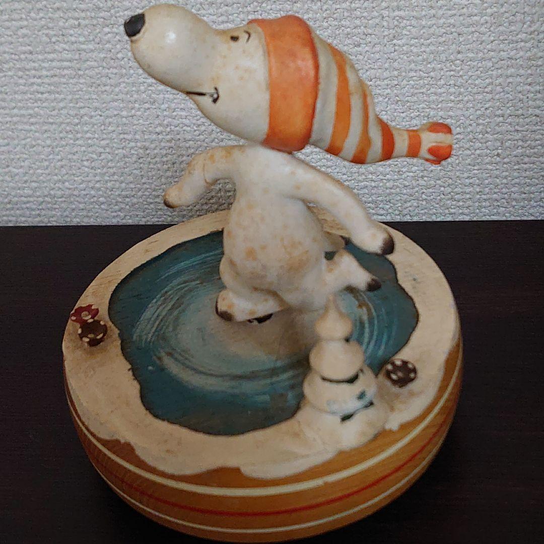 アンリANRI スヌーピースケート木彫りオルゴール