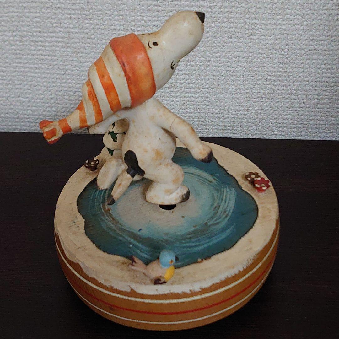 アンリANRI スヌーピースケート木彫りオルゴール