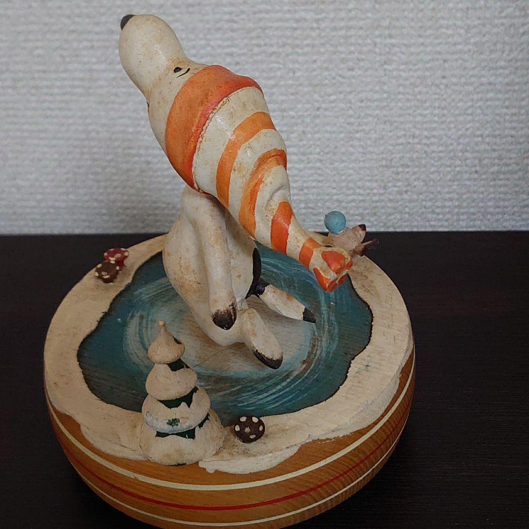 アンリANRI スヌーピースケート木彫りオルゴール