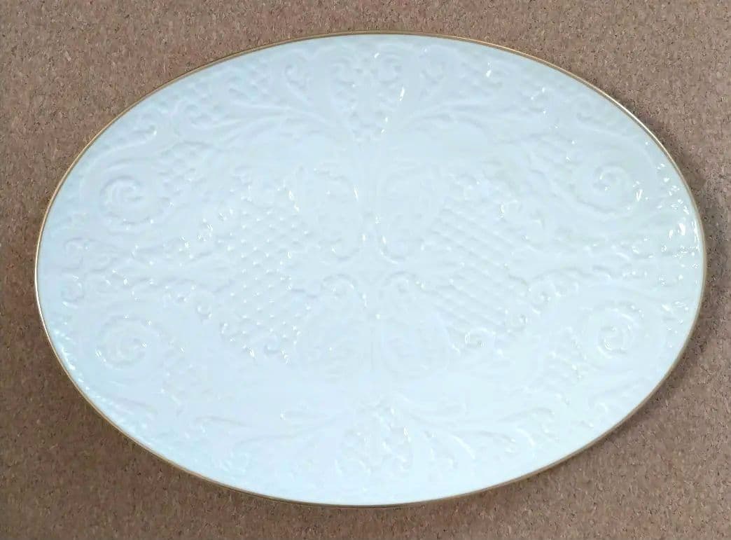 ☆LENOX レノックス ヴィンテージ 楕円大皿 手書き金彩 24金装飾☆