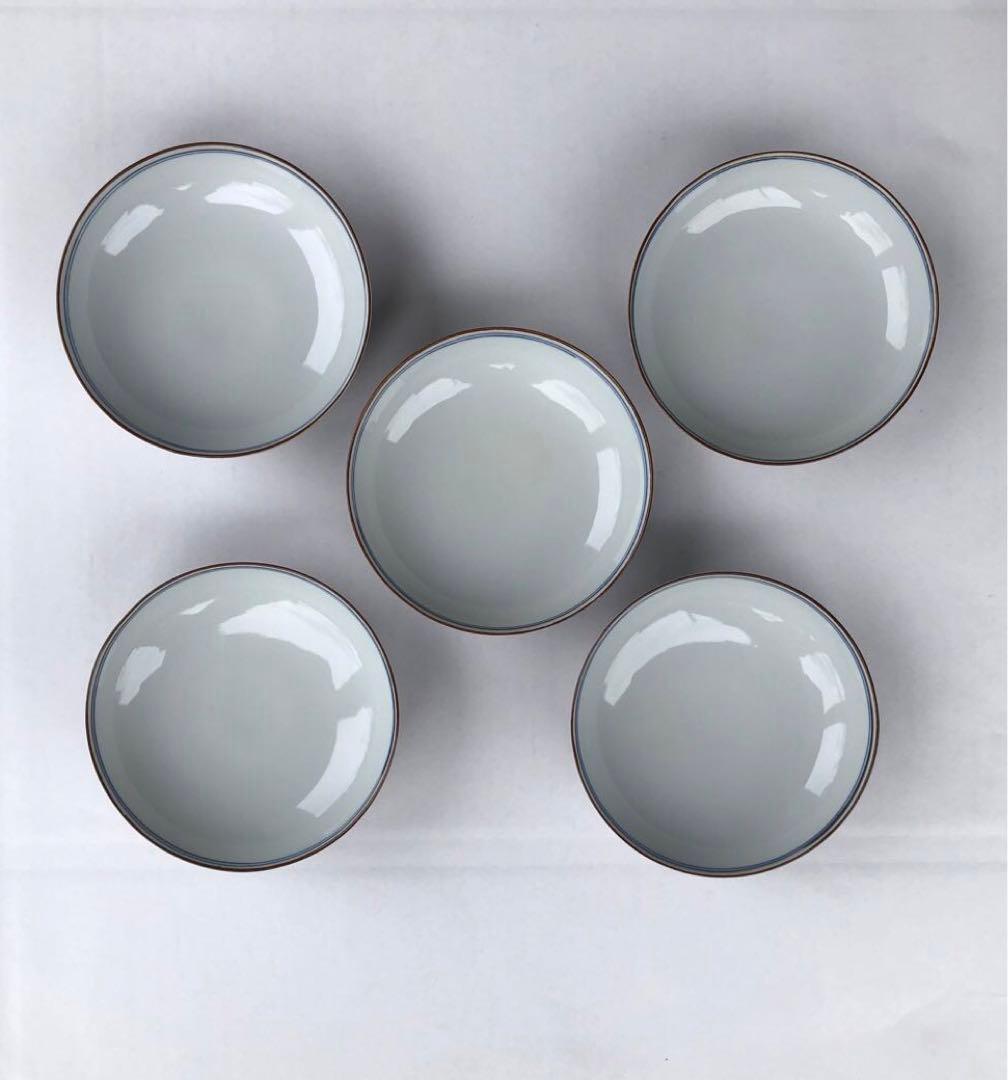 21. 京焼　雲泉造（2代目）彩色雲錦　蓋向付5客揃