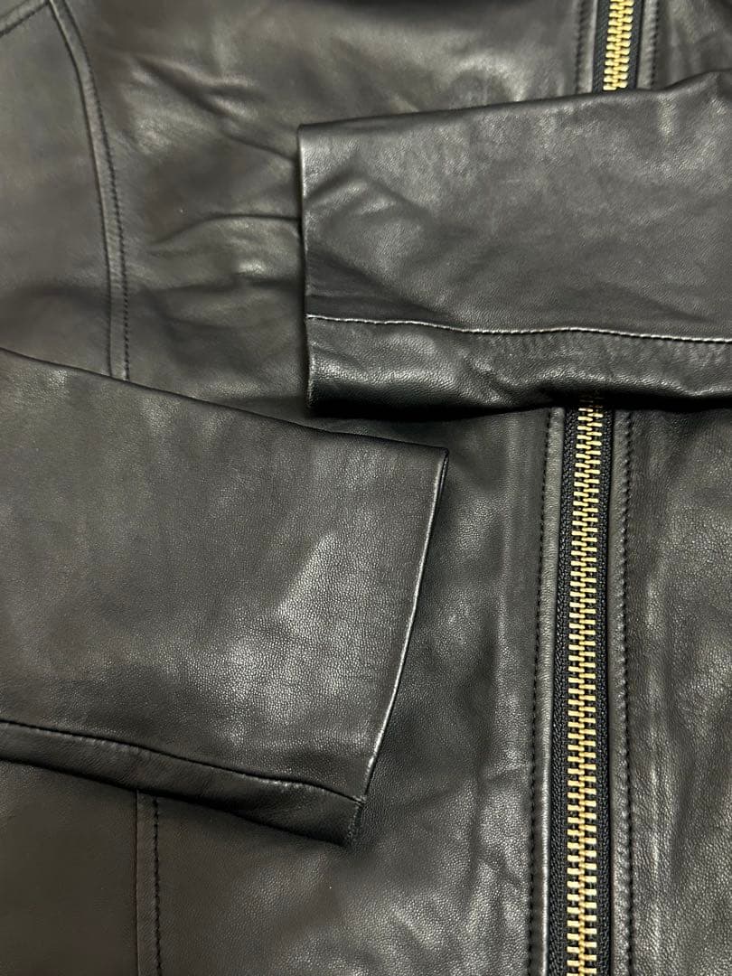 HELMUT LANG フーデットラムレザージャケット ライダースSP