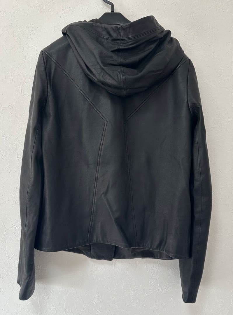 HELMUT LANG フーデットラムレザージャケット ライダースSP