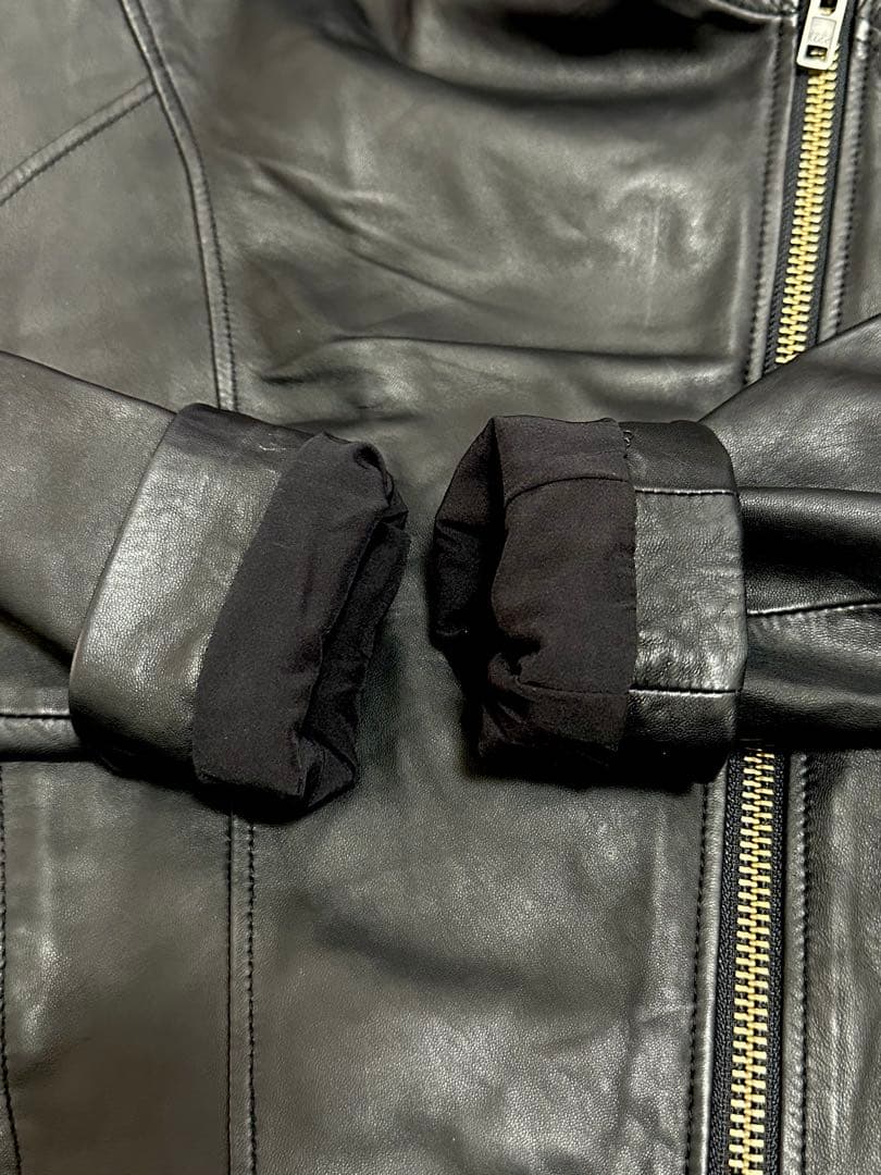 HELMUT LANG フーデットラムレザージャケット ライダースSP