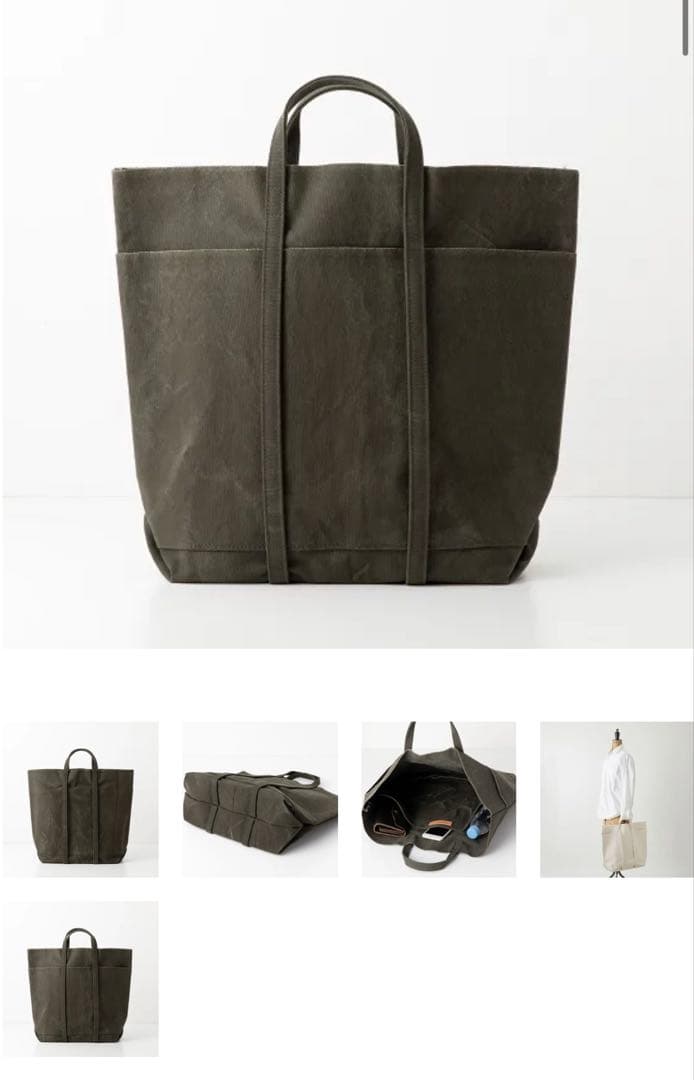 AMIACALVA 6pockets CANVAS TOTE BAG カーキ