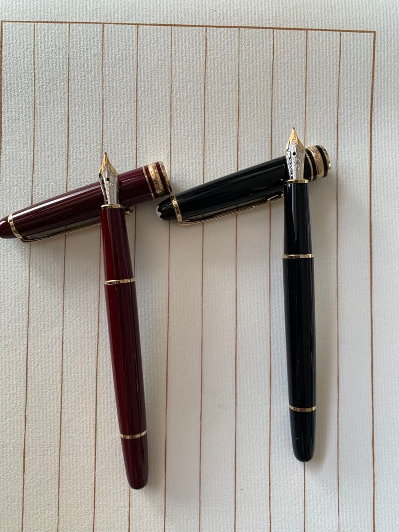 【極美品】モンブラン 万年筆 NO.144 2本セット レザーペンケース付き