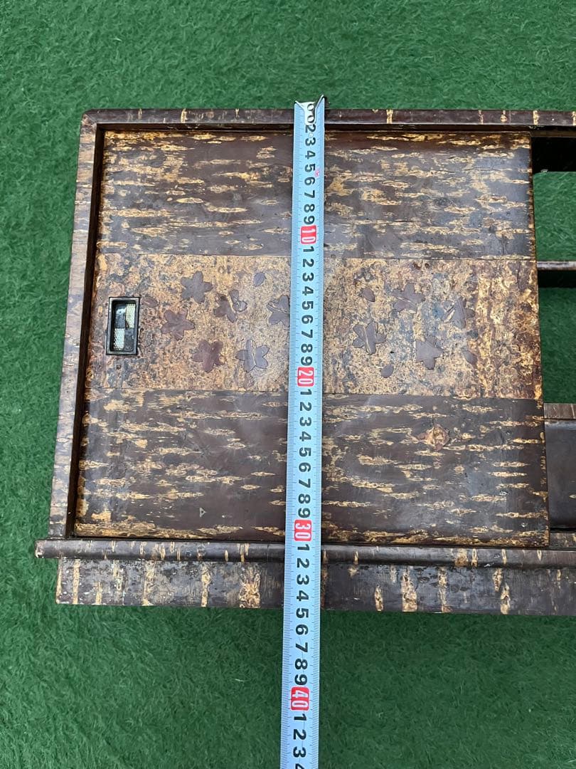 桜皮細工　ポット台　キャスター付き　昭和レトロ