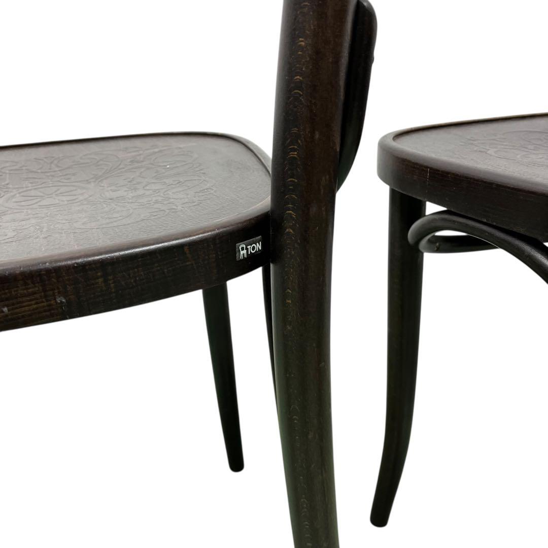 【希少】TON ベントウッドチェア パネルバック 2脚 アンティーク