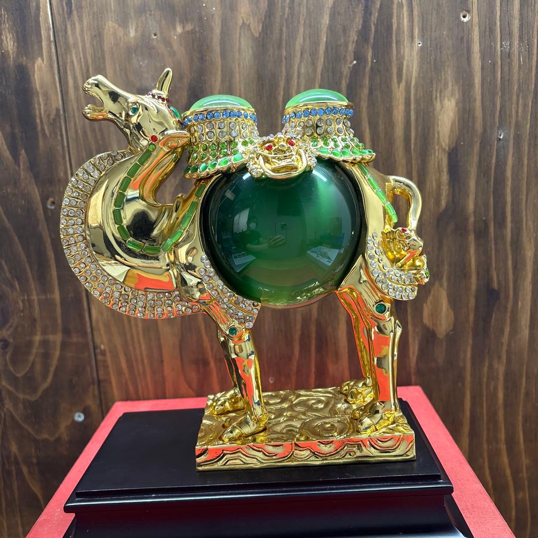 中国美術 りゅうきんらくだ 流金駱駝 金メッキ ラクダ 奮門 開拓置物