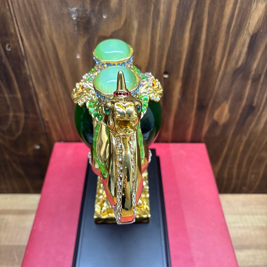 中国美術 りゅうきんらくだ 流金駱駝 金メッキ ラクダ 奮門 開拓置物