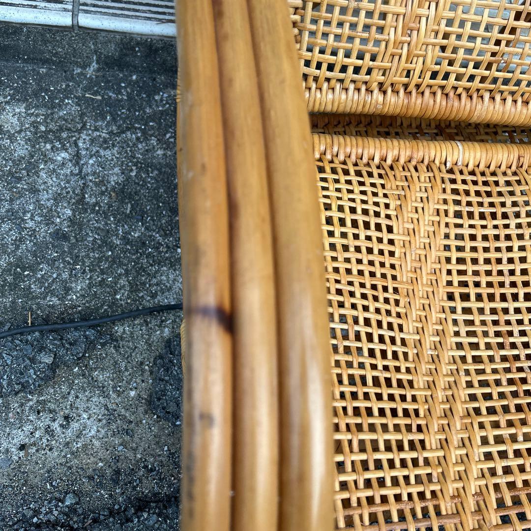 【レトロ・アンティーク】ラタン リクライニングチェア　籐家具