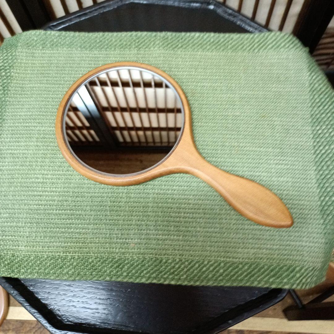 日光彫り丸手鏡白桔梗　注文品　桜手鏡２点