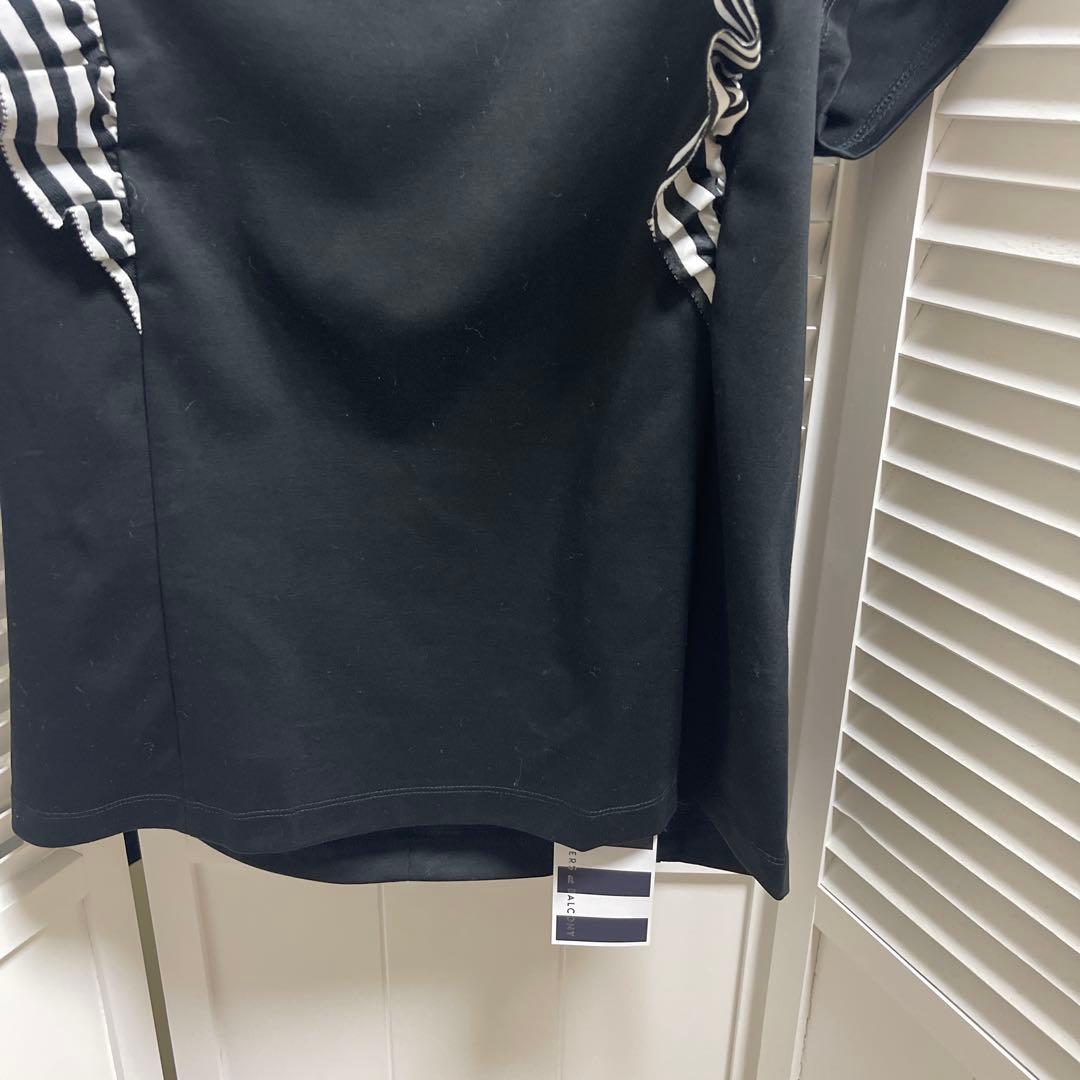 ボーダーズアットバルコニー　フリルTシャツ未使用　36 ブラック！