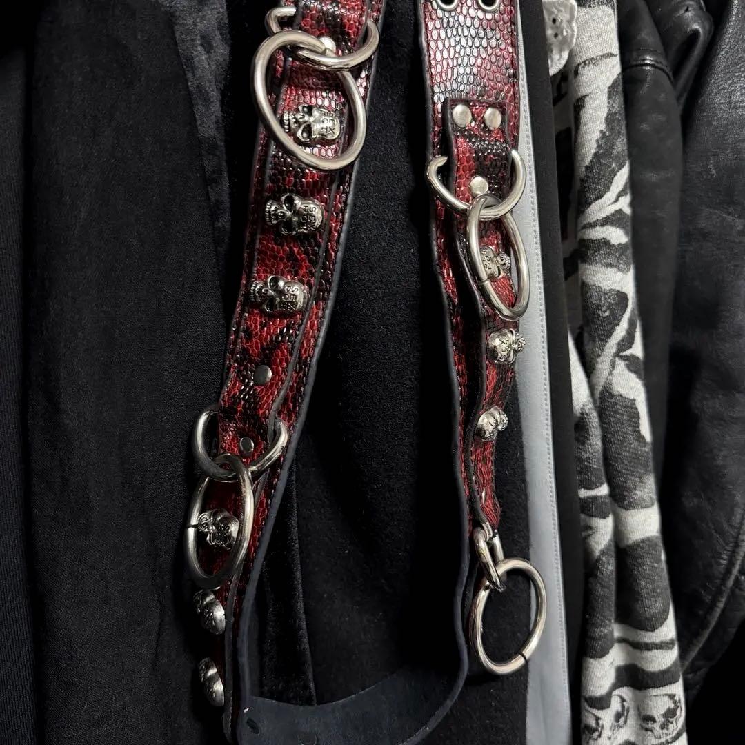 SEXPOT 蛇 レザー スカル装飾 ベルト リング