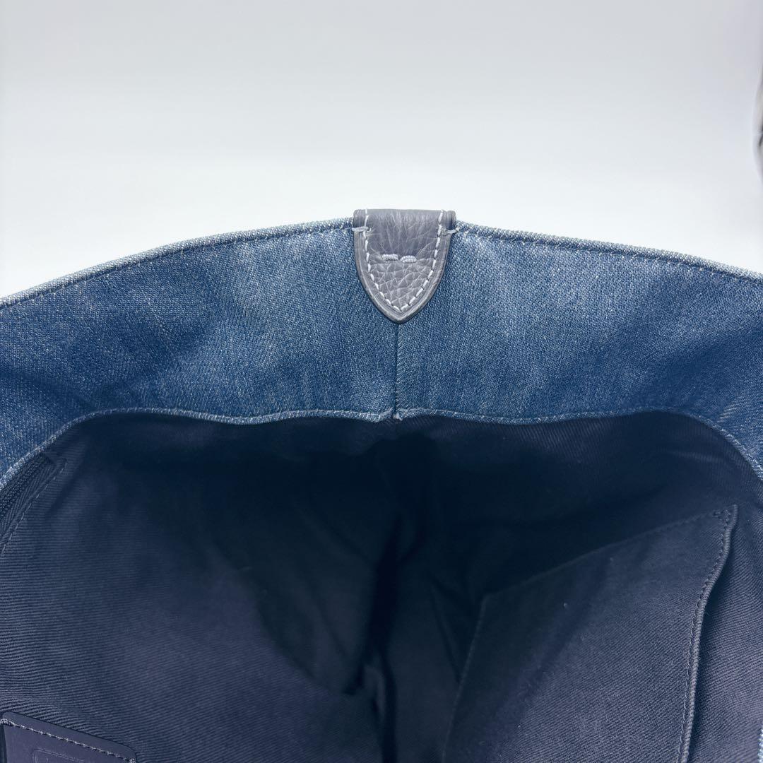 【極美品】コーチ キャンバス デニムトートバッグ デニム 馬車ロゴ A4