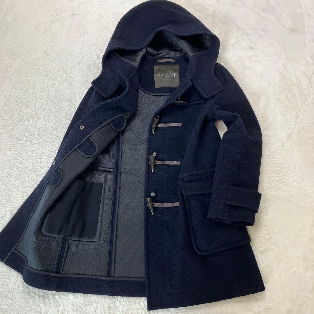 マッキントッシュロンドン✨起毛 モールヤーン　撥水加工 ダッフルコート ネイビー