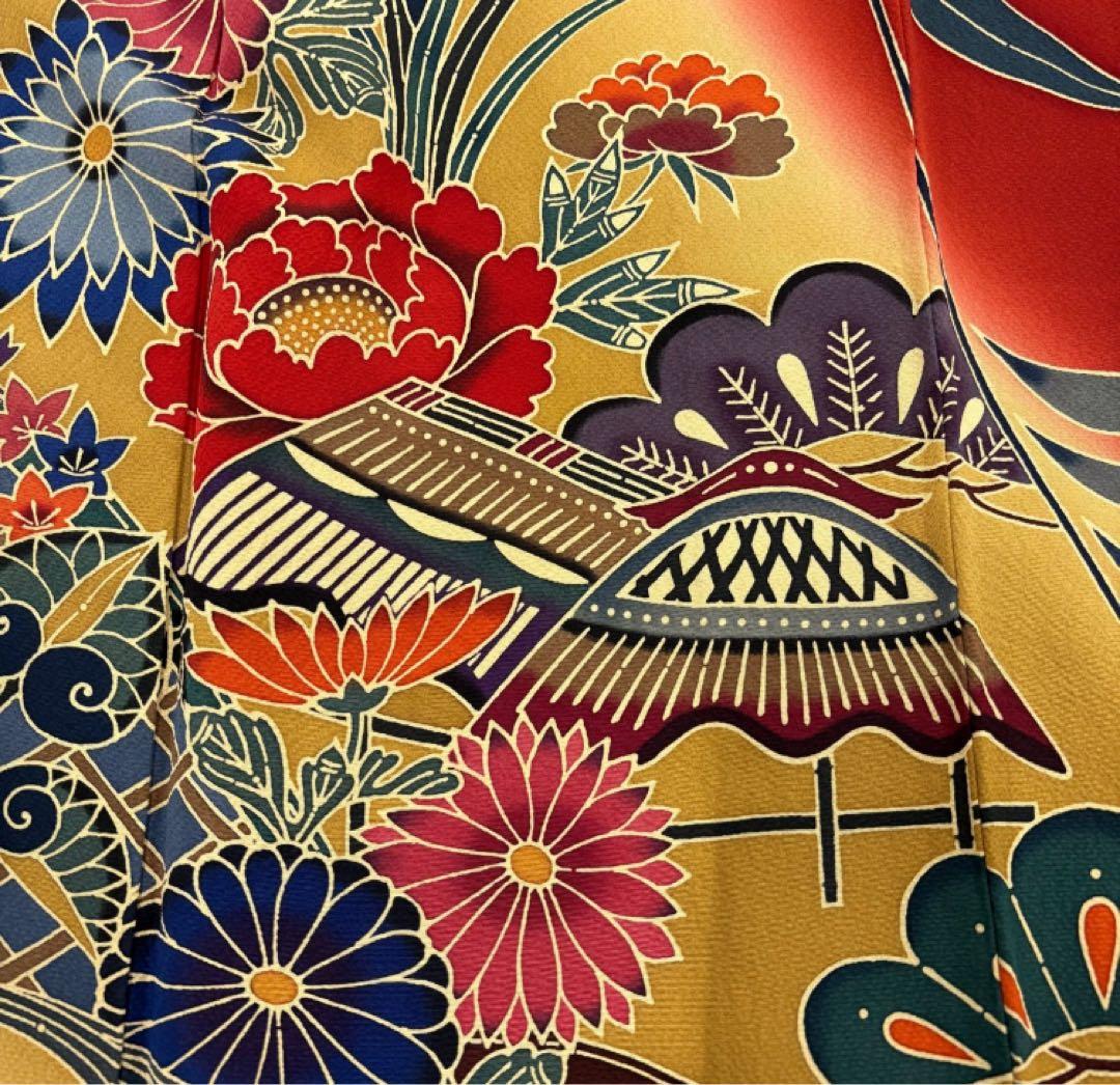 大特価SALE中◉高級振袖フルセット 【9点セット】落款あり作家品草花 染め分け