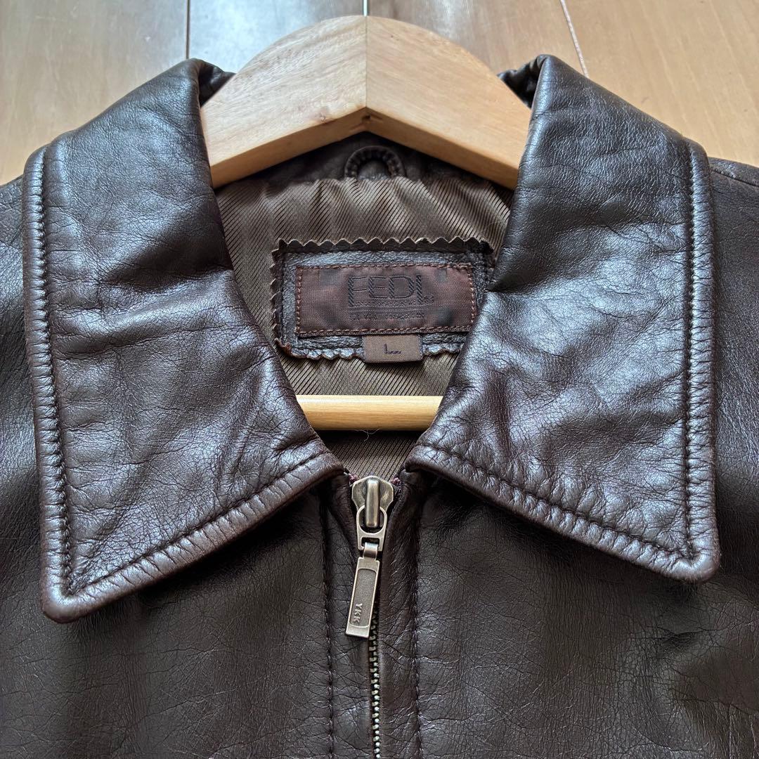 ヴィンテージ レザージャケット ダークブラウン L スペシャル　レザー　ラルフ