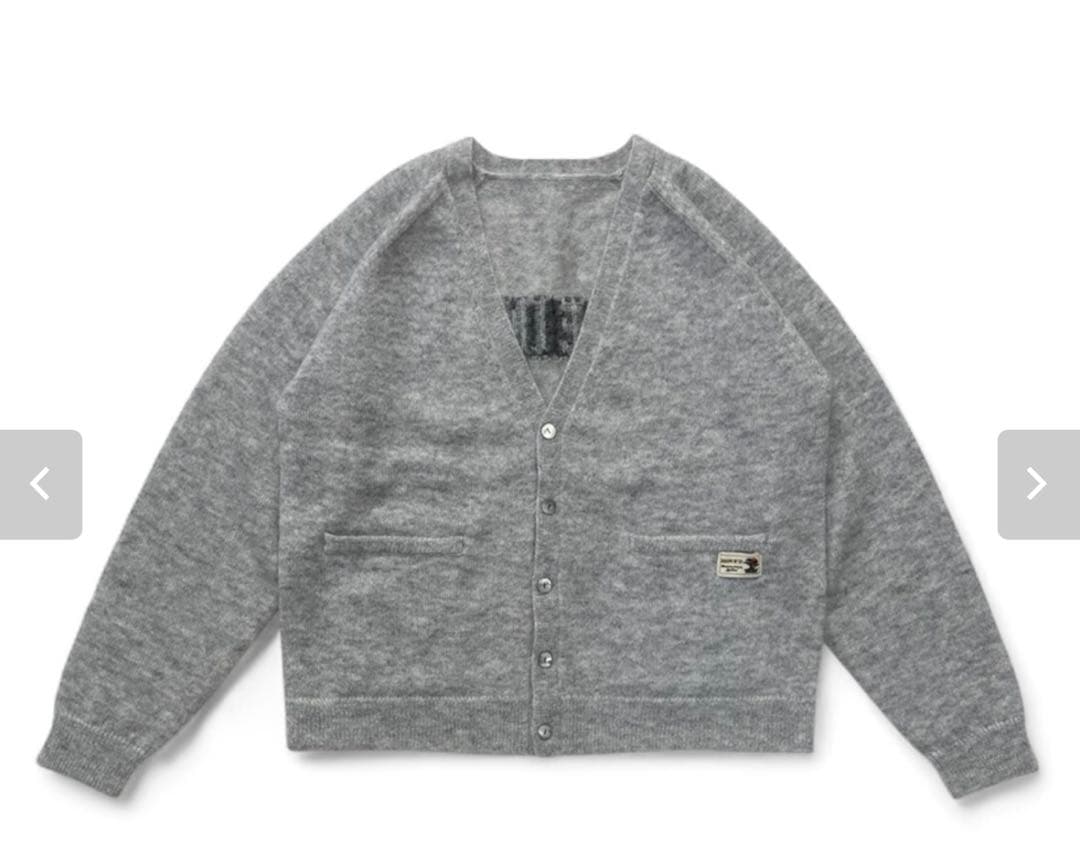 MADE IN YP モヘアカーディガン グレー