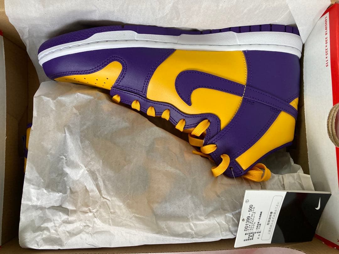 【黒タグ付き】NIKE DUNK HIGH RETRO LAKERS ダンク