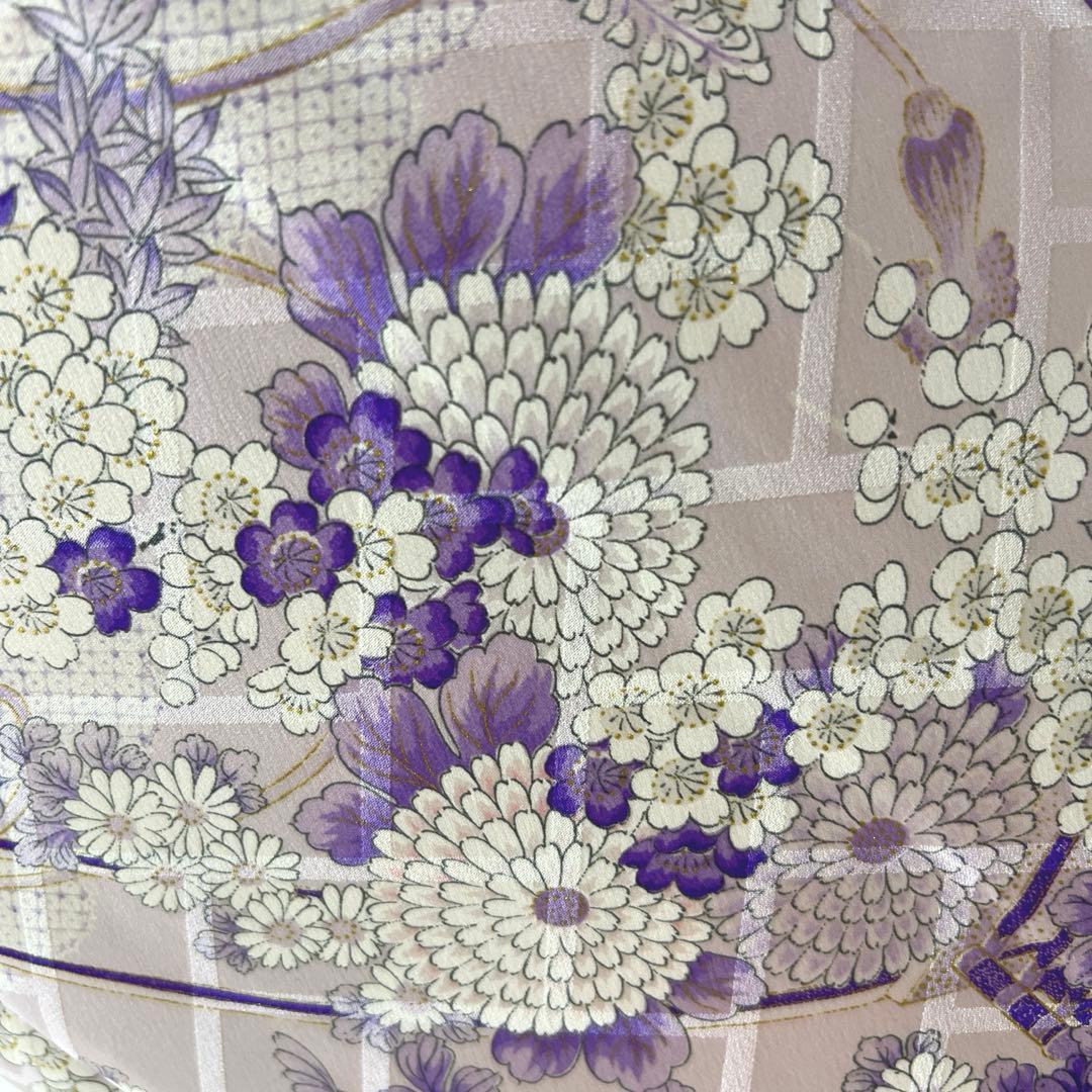 443 振袖フルセット 正絹 薄紫 金彩 総柄 小紋 レトロ フェミニン 上品