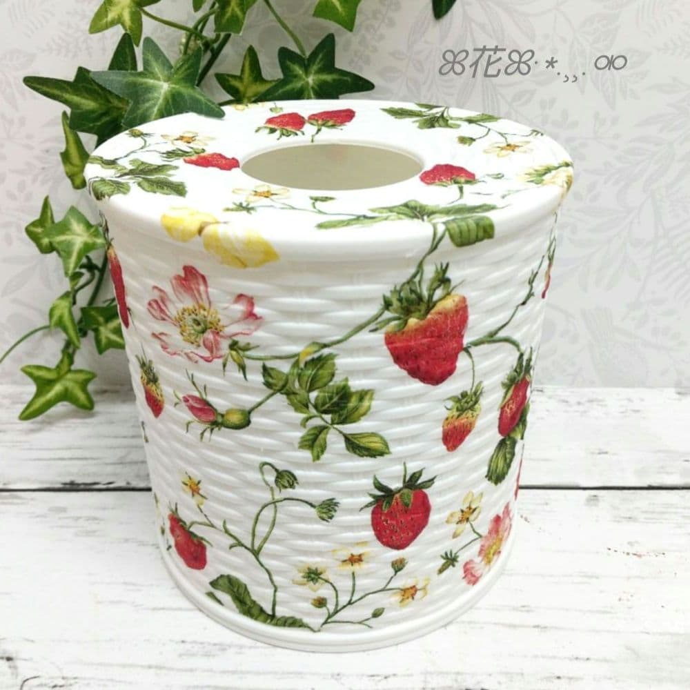 デコパージュꔛ‬ꕤティッシュケース♡インテリア雑貨♡花うさぎ♡ガーデン♡リメ缶