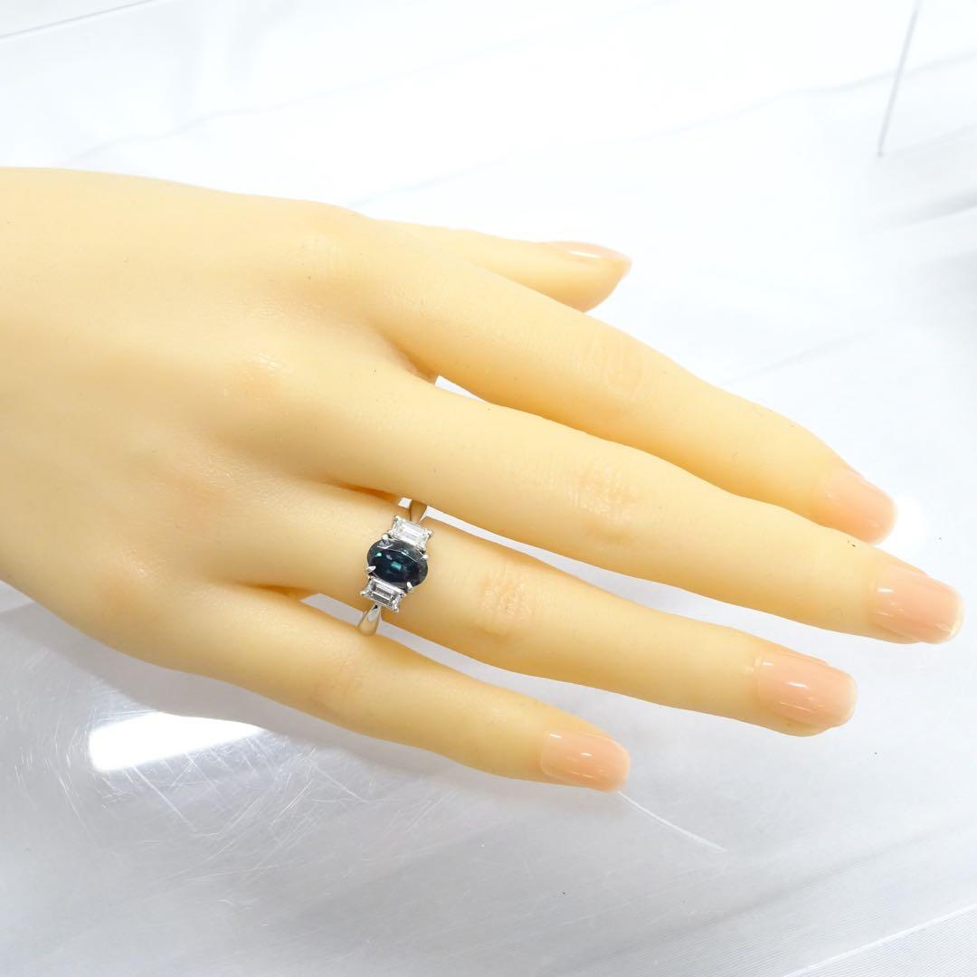 アレキサンドライト1.48ctダイヤモンド プラチナpt900リング指輪12号弱