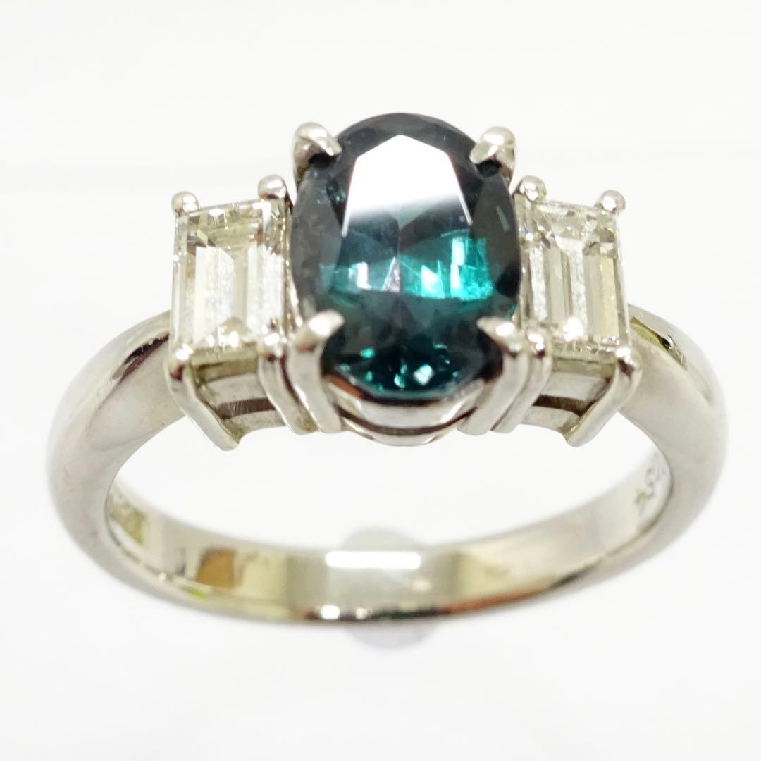 アレキサンドライト1.48ctダイヤモンド プラチナpt900リング指輪12号弱