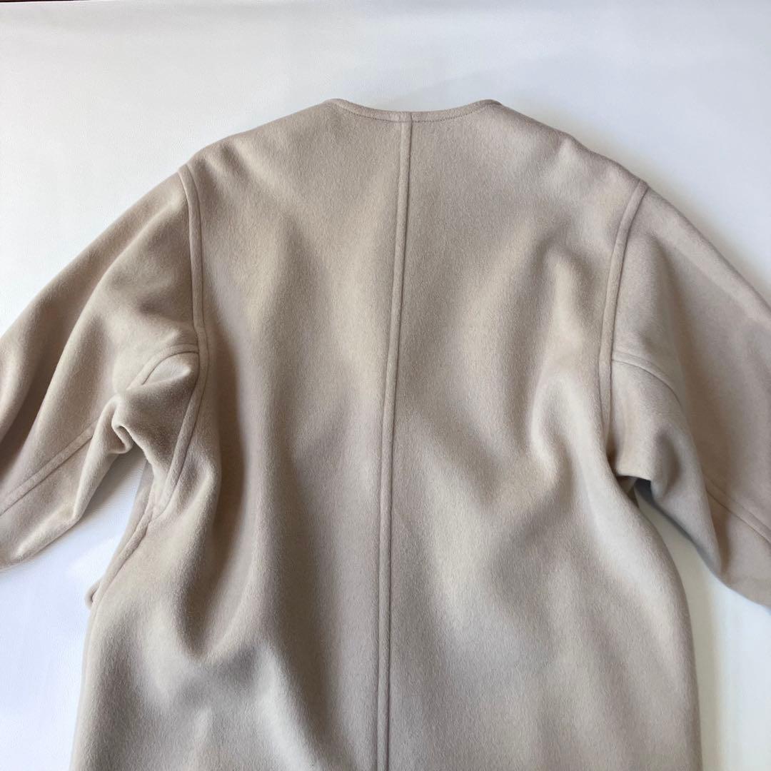 極美品 エイチ BY 7.9万円 ライトメルトンコート ライトベージュ ゆったり