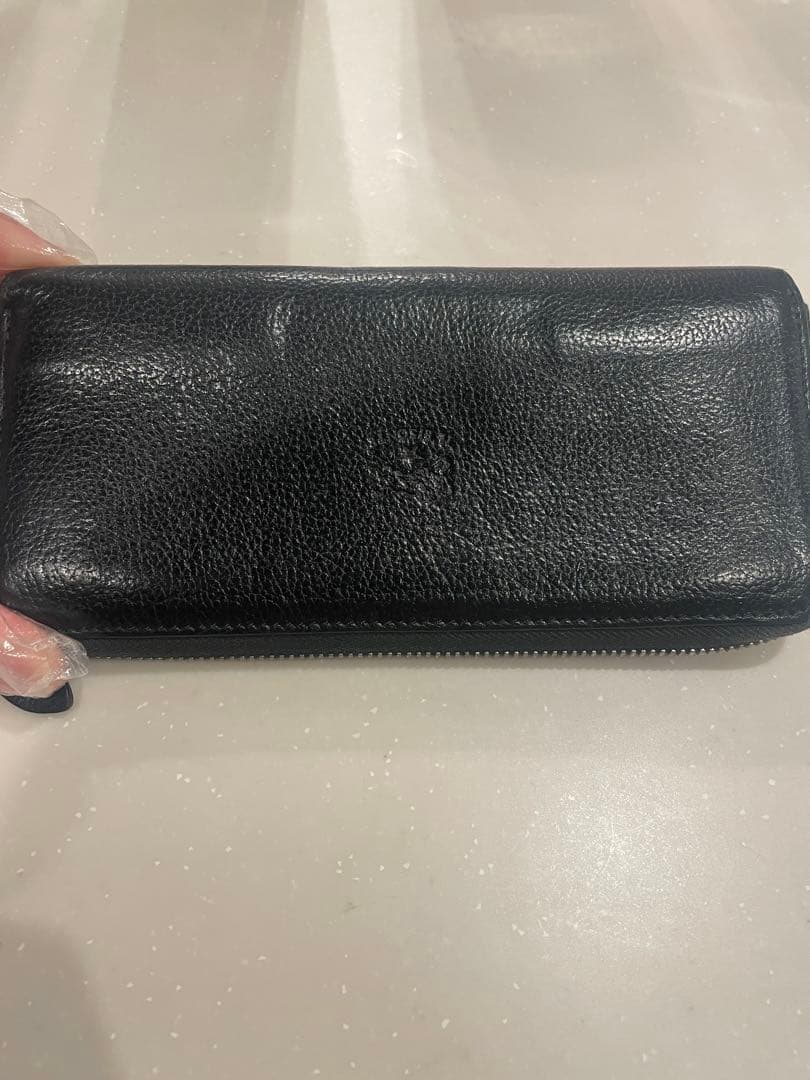 【美品】IL BISONTE 長財布 ラウンドファスナー 本革 黒 正規品