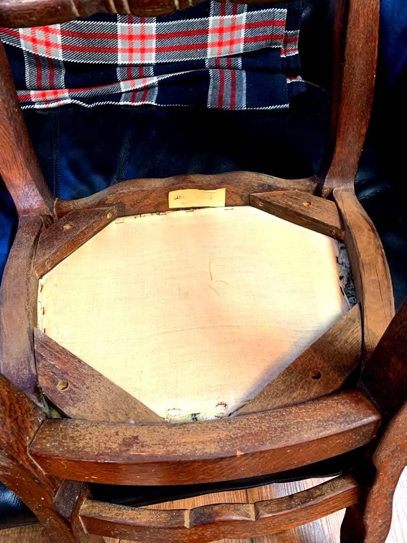 ヴィンテージ　三越ブルージュラダーバックチェアー