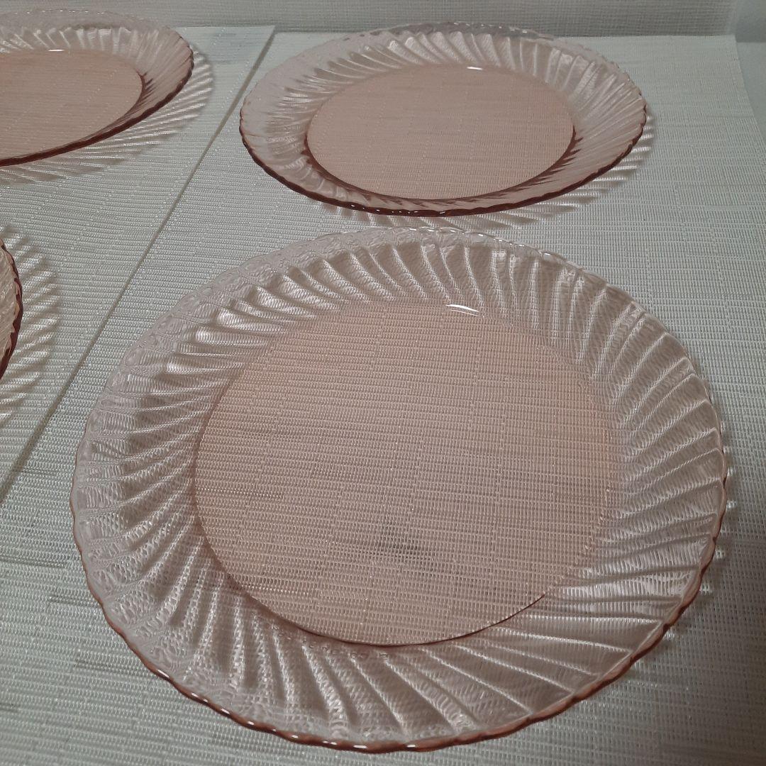 4枚セット arcorocアルコロック 22.5cmプレート ピンク ビンテージ