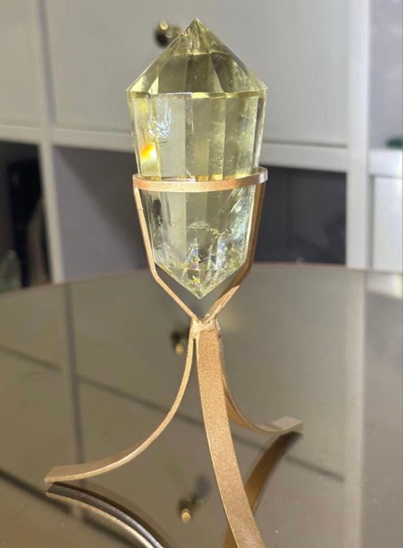 値下げ　レア　高品質　シトリン　BIGサイズ　12面体ヴォーゲルワンド　スタンド