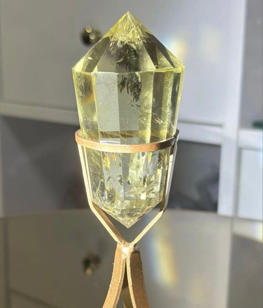 値下げ　レア　高品質　シトリン　BIGサイズ　12面体ヴォーゲルワンド　スタンド