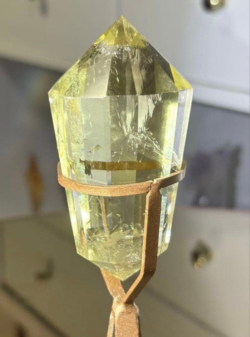 値下げ　レア　高品質　シトリン　BIGサイズ　12面体ヴォーゲルワンド　スタンド