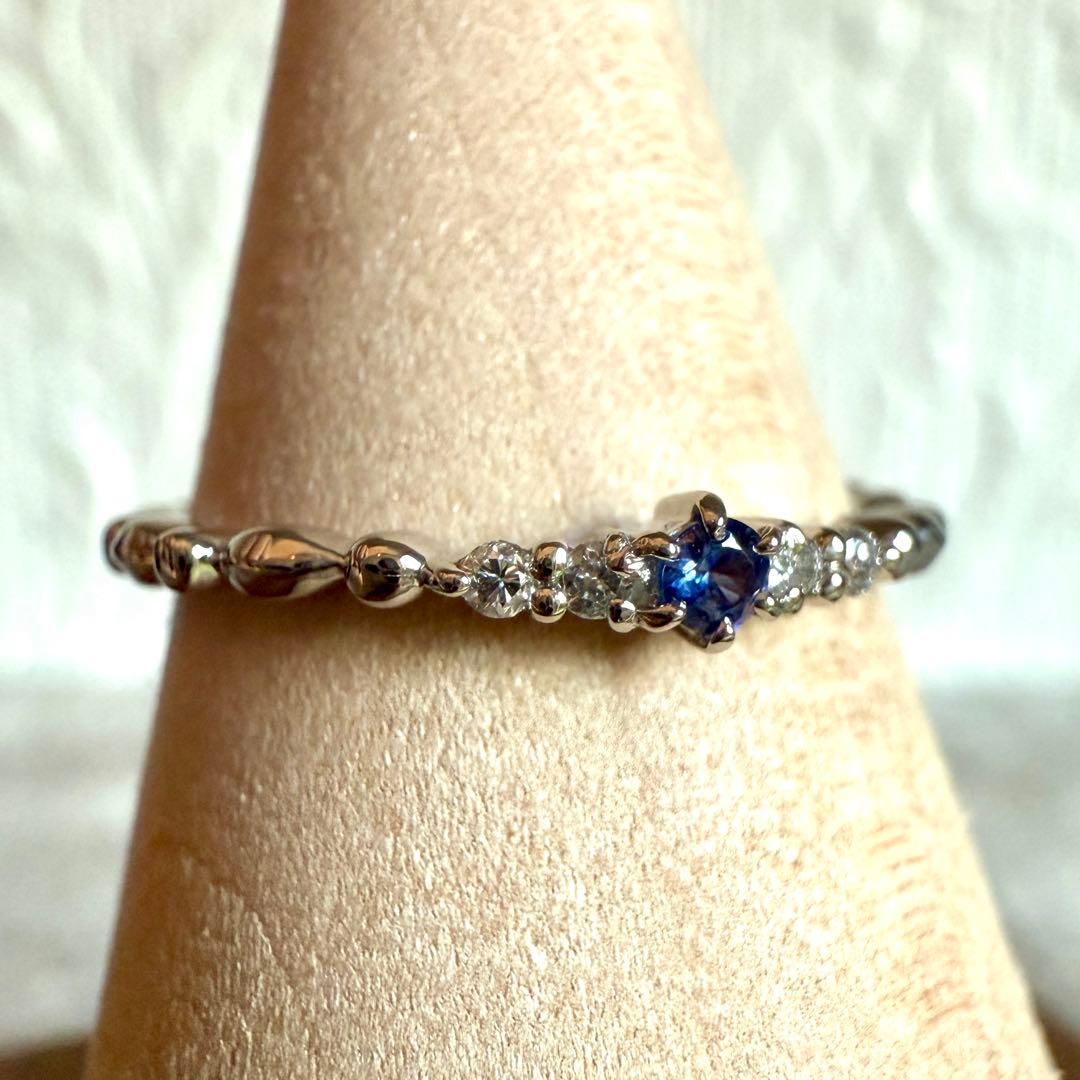 【鑑別カード付】ベニトアイト ダイヤモンド プラチナ リング 天然石 約9号