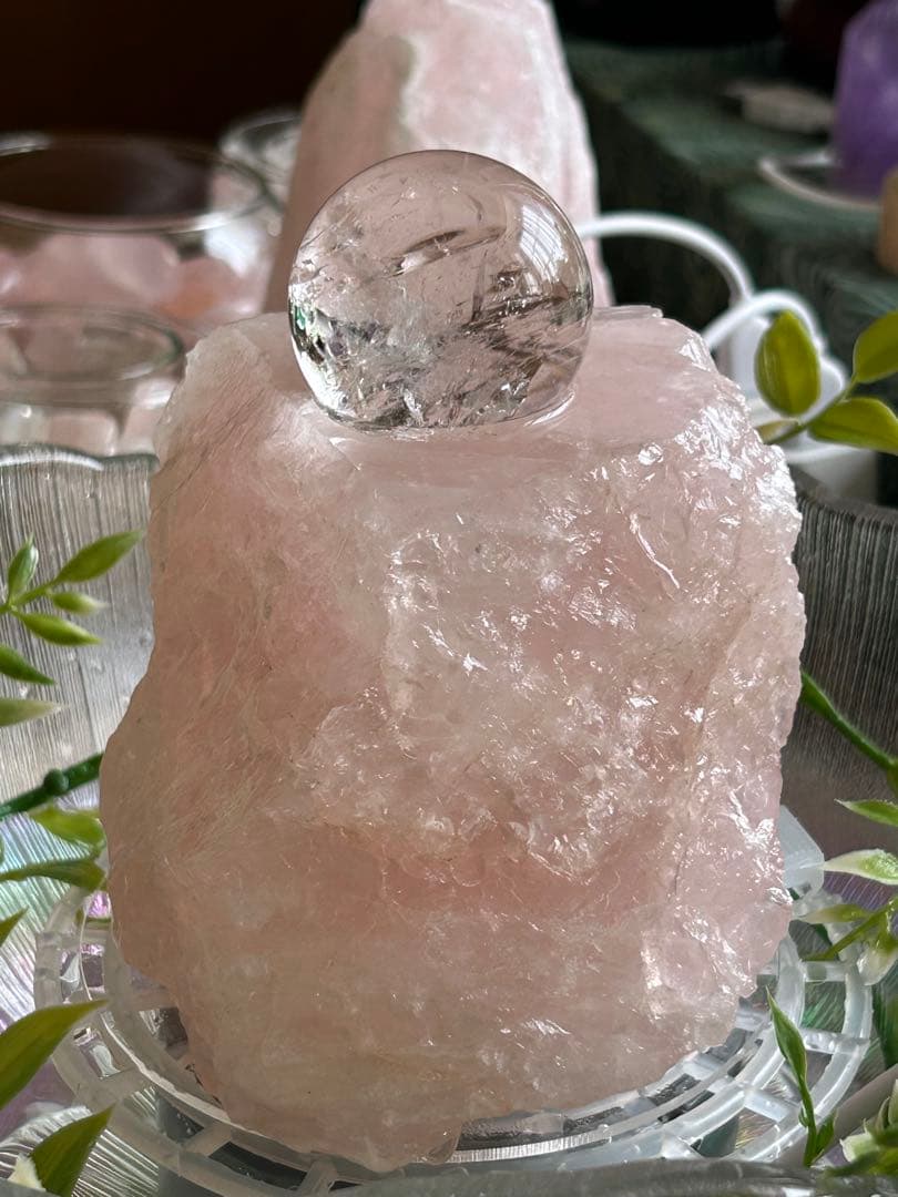 ✨破格✨絶品‼️ローズクオーツ☆噴水☆天然石☆ファウンテン☆秘蔵品☆1253g