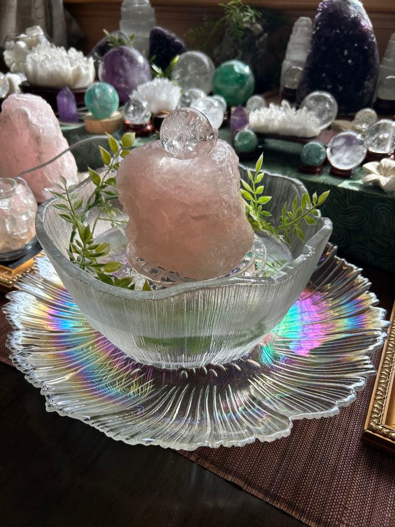 ✨破格✨絶品‼️ローズクオーツ☆噴水☆天然石☆ファウンテン☆秘蔵品☆1253g