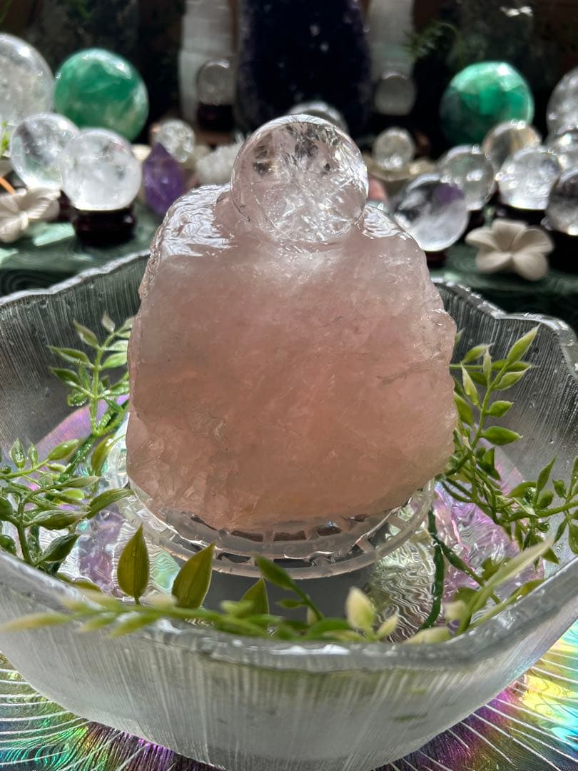 ✨破格✨絶品‼️ローズクオーツ☆噴水☆天然石☆ファウンテン☆秘蔵品☆1253g