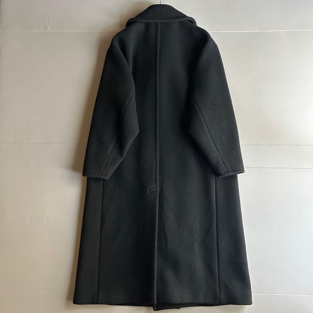 HYKE メルトンウール 比翼チェスターコート ブラック サイズ1