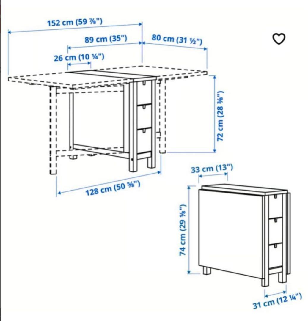 IKEA バタフライテーブル ノールデン 折りたたみ