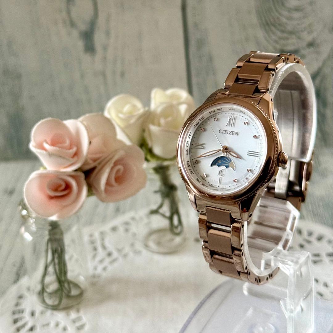 【希少】CITIZEN シチズン Xc 腕時計 電波 ソーラー ムーンフェイズ