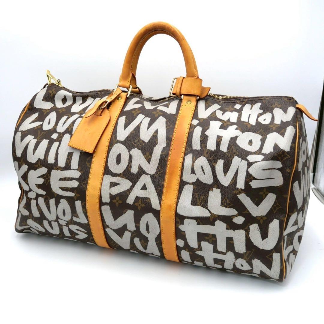 【限定品】ルイヴィトン キーポル50 グラフィティ ボストンバッグ アルジャン