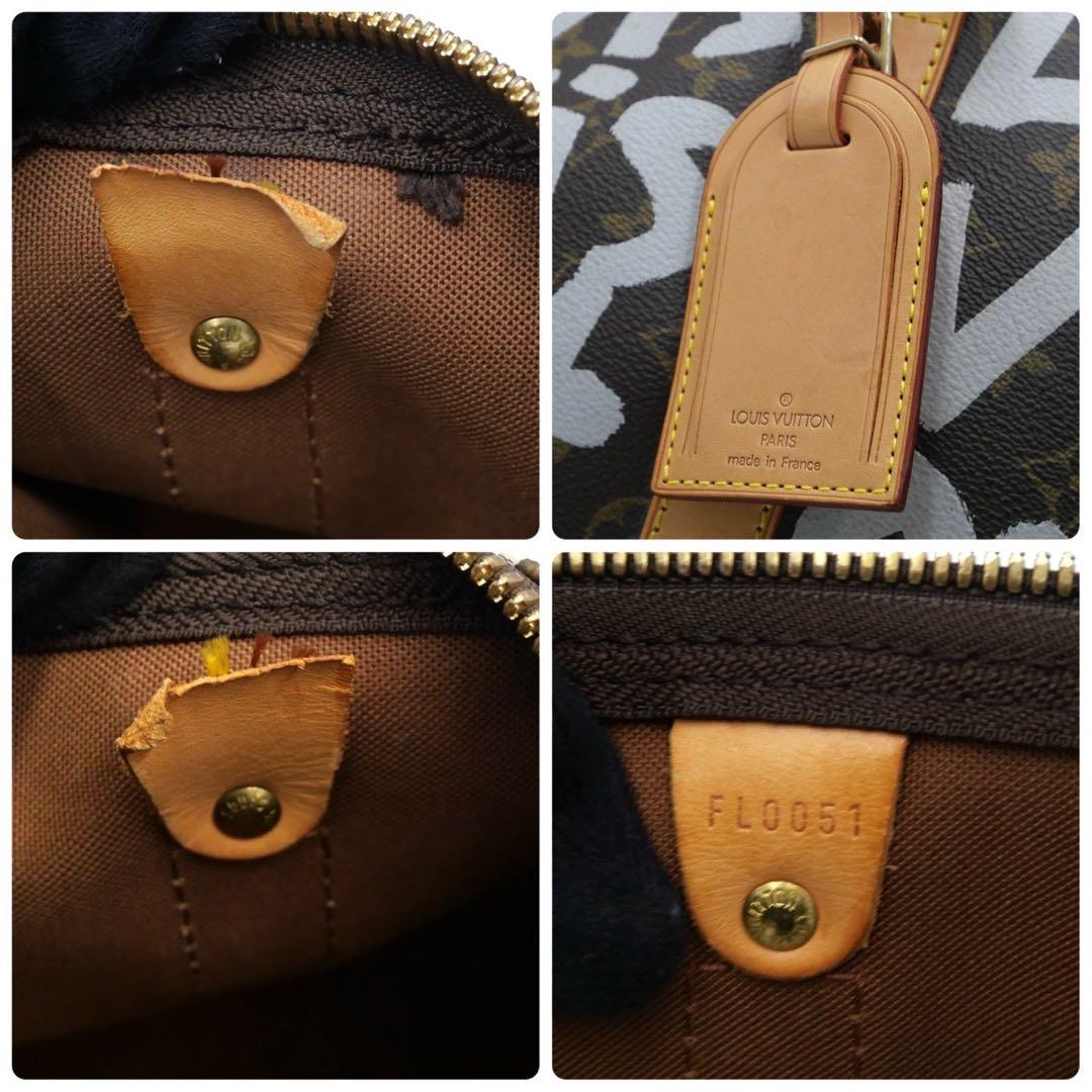 【限定品】ルイヴィトン キーポル50 グラフィティ ボストンバッグ アルジャン