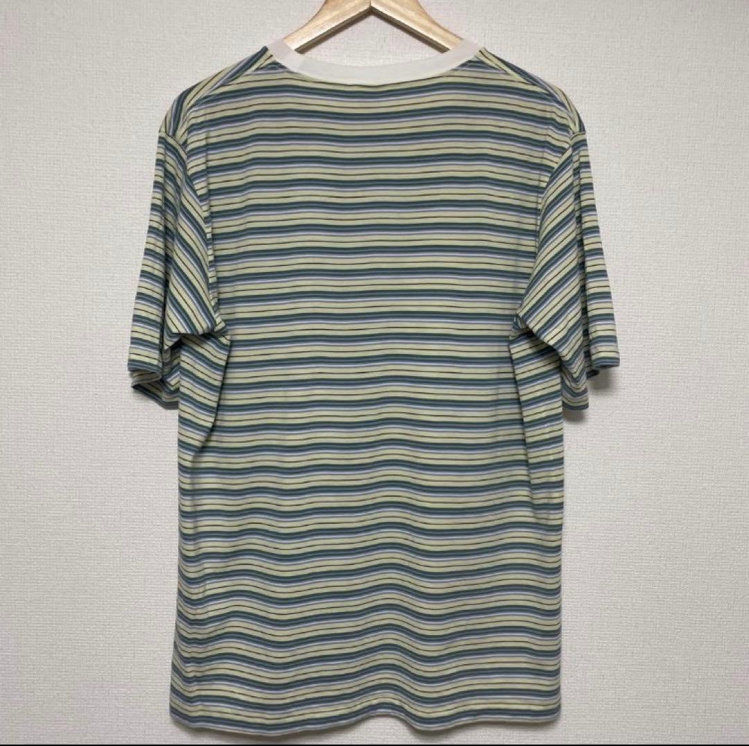 トップス AURALEE HARD TWIST COTTON BORDER TEE