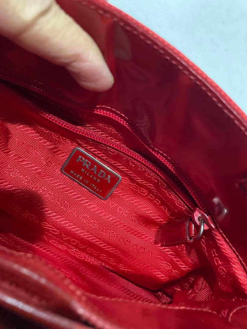 PRADA レッド トートバッグ 認証カード付き