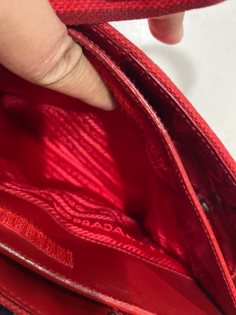 PRADA レッド トートバッグ 認証カード付き
