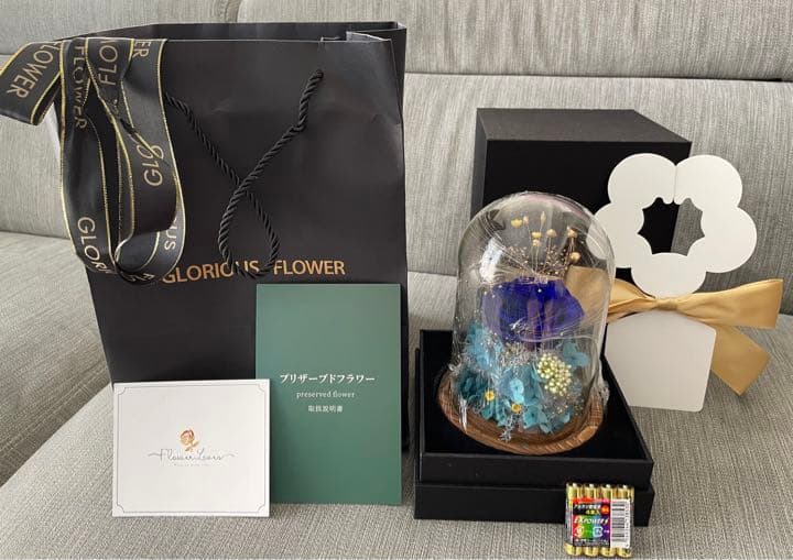 ❣️限定1個❣️新品❣️14000円⁈ブリザードフラワーガラスケース薔薇