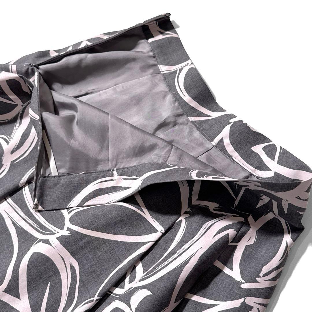 アナイ ウールトロピカルプリントアシメタック スカート